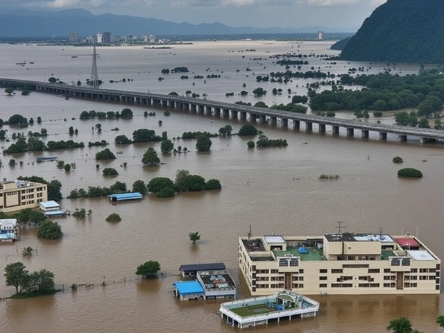 विजयवाड़ा में रिकॉर्ड वर्षा और बाढ़ से जनजीवन अस्त-व्यस्त, लोग बेहाल